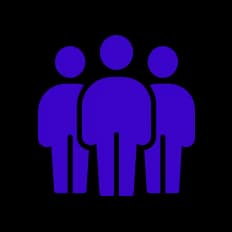 Icon of three purple human figures standing side by side.